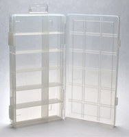 CLEAR PLASTIC TACKLE BOX 12 SECTIONS 6 LARGE / 6 SMALL